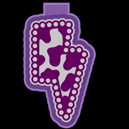 Cow Print Lightning Bolt