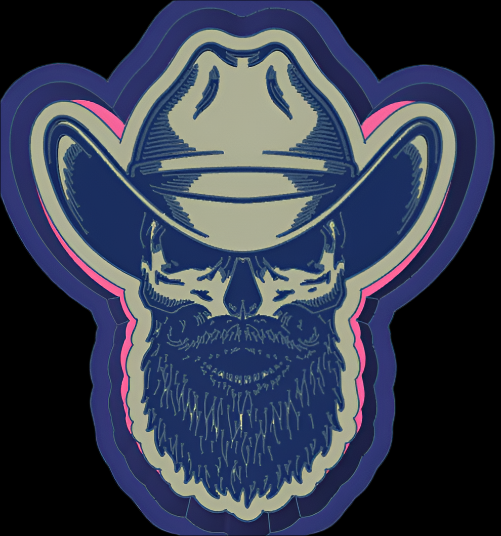 Bearded Cowboy Skull