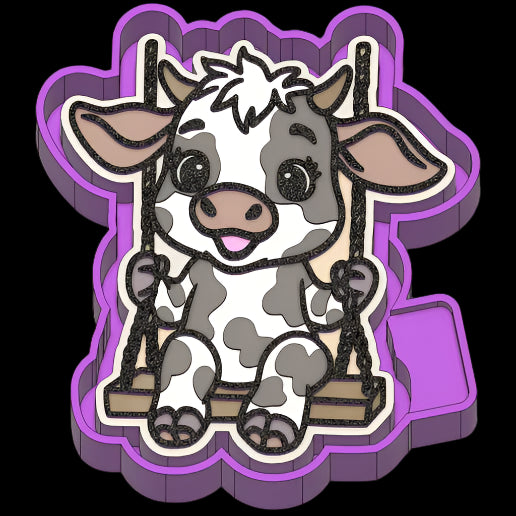 Cute Cow on Swing